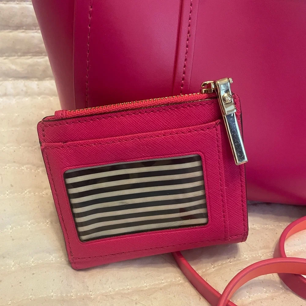 kate spade hot pink leather tote SMALL